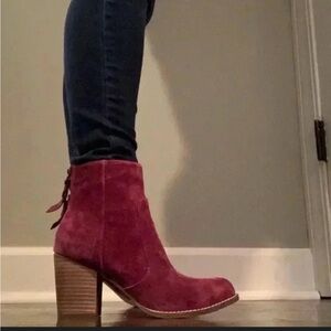 Splendid Burgundy Suede Heeled Boots
